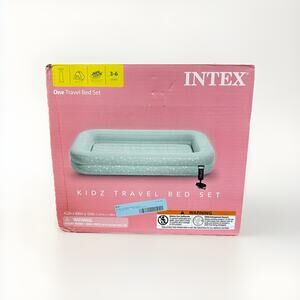 Intex Kids Travel Bed Set (42in x 66in x 10in) Teal With Pump Included - Openbox